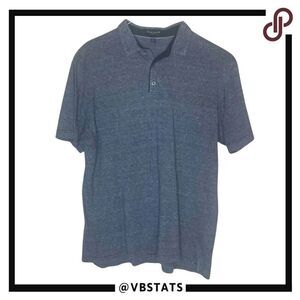 Peter Millar Atlantic Heather Blue Golf Polo in Size Large Linen-Cotton Blend